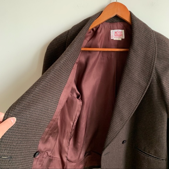 VINTAGE Mister Leonard Blazer Jacket Brown Tan Wool 8 - Picture 8 of 10